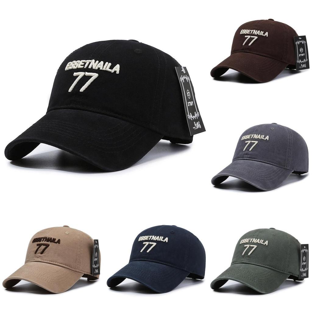 Essetnaila 77 Letter Embroidery Baseball Cap Outdoor Sun Breathable Protection