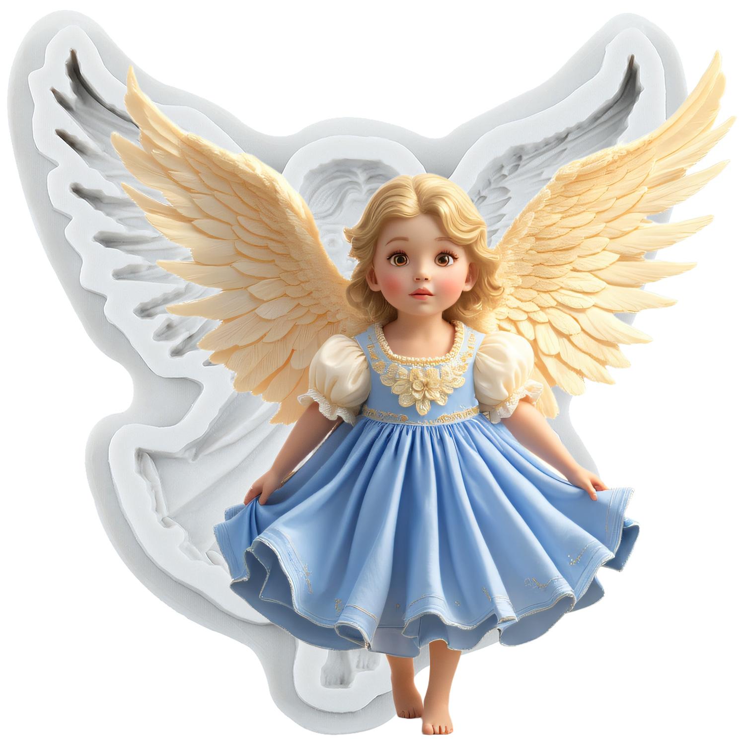 

Силиконовая форма Ангел Ангел Младенец Формы для мастики Инструменты для украшения торта Топпер для кекса Конфета Смола Глина Шоколад Форма для гампасты серый