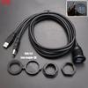 JCD Car Dashboard Installation Extension Cable USB2.0/3.0 Male to Female Socket Panel Single Dual Port Waterproof Line Adapter