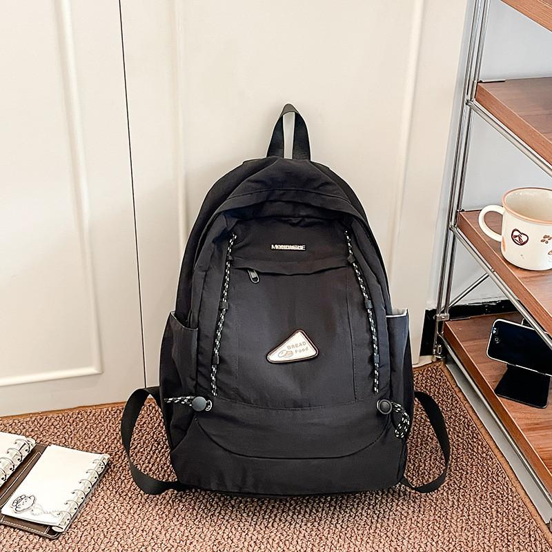 Student Backpack Simple Large Capacity Zipper Design Adjustable Shoulder Straps