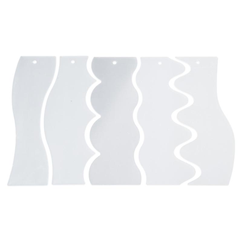 

5Pcs Clear Acrylic Wavy Shaped Rulers Templates For Sewing And Crafting Multipurpose Quilters Quilting Stencils Tool 1