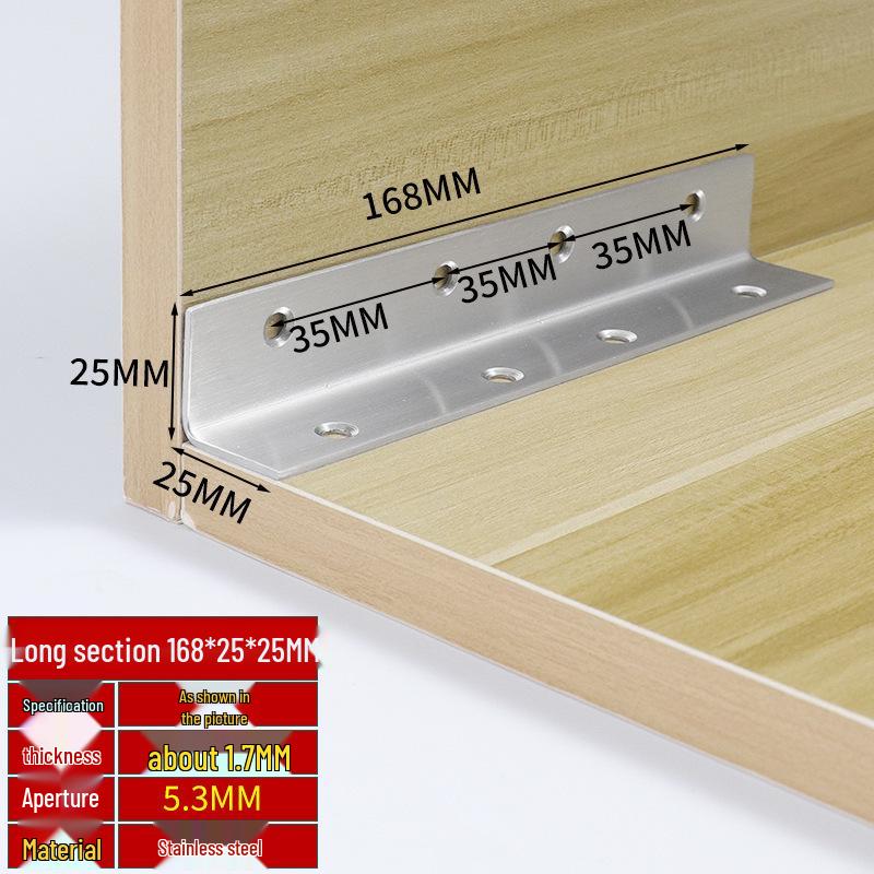 Thick Stainless Steel 90° Angle Bracket for Furniture Fastening