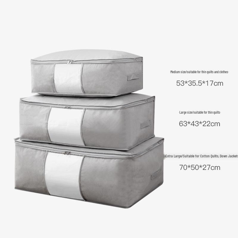 Transparent, Dustproof, and Moisture-Proof Clothing Storage Bag for Quilts and Travel - Non-Woven Fabric Organizer
