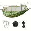 Portable Double Hammock with Mosquito Net - Quick Open Nylon Camping Swing
