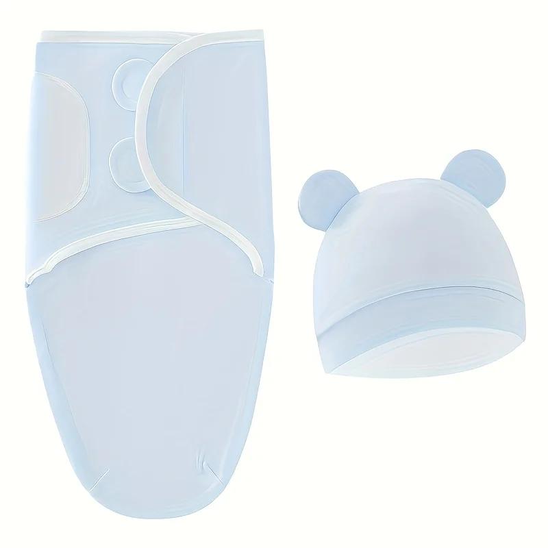 Cozy Baby Swaddle Wrap with Matching Hat –  Premium Soft Touch for Newborns, Ideal Holiday & Shower Present