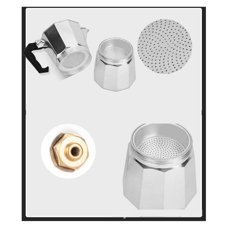 BHBL Iconic Espresso Maker, Makes Real Italian Coffee, Moka Pot , Aluminium, Silver Coffee Pot