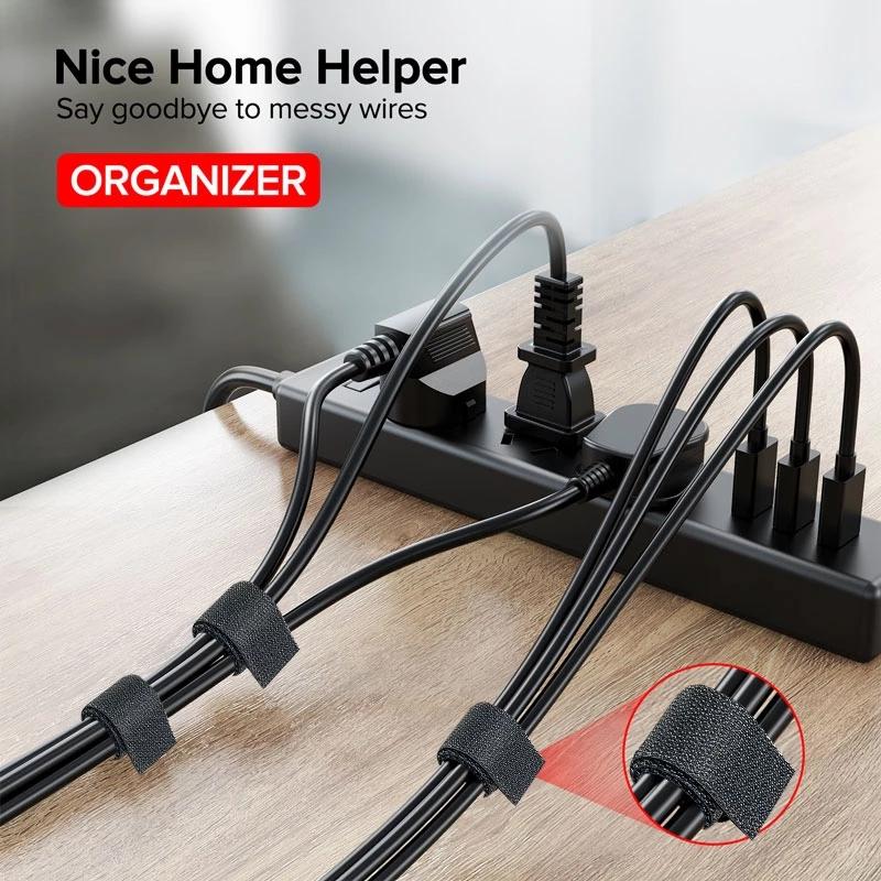 USB Cable Organizer Winder Ties for Mouse Earphone PC Cord Management