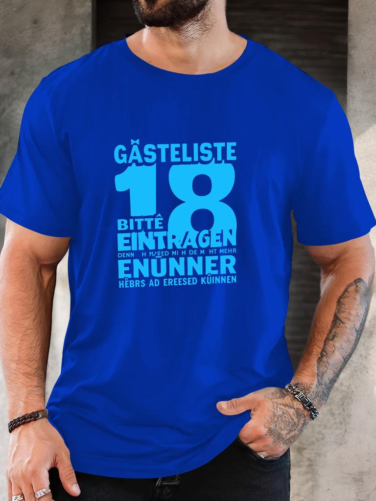 Mens GÄSTELISTE 18 Pattern Cotton Printed TShirt Summer Casual Oversized Round Neck Short Sleeve Comfortable Daily Wear Tee