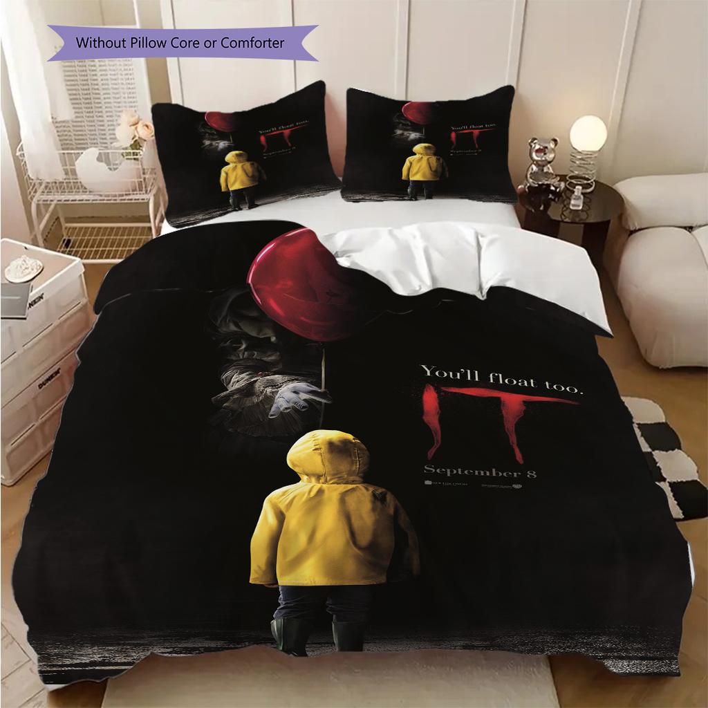 Clown Horror Set Bedding 1 Duvet Cover 2 Pillowcase Without Core Soft And Comfortable Christmas Birthday Gift Bedding Set Bedding