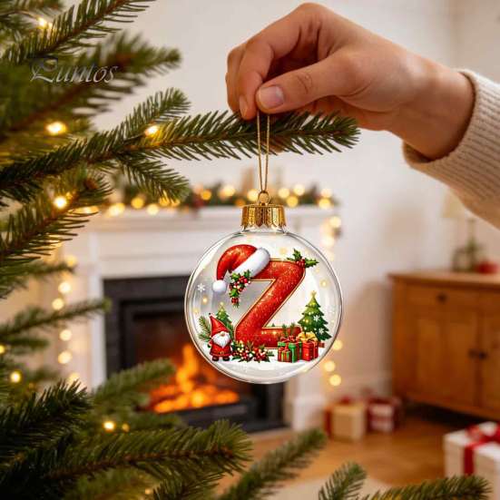 Winter Holiday Party Supplies 26?Letter Acrylic Christmas Ball Ornament, 3D Crystal Style Alphabet Decorative Ornaments for Fireplace Hanging