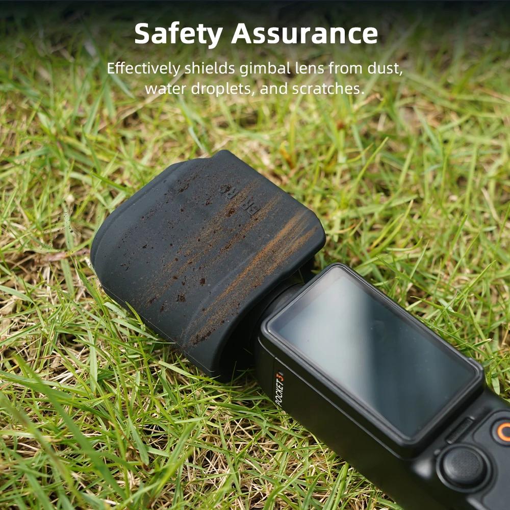 BRDRC Silicone Lens Cap for DJI Pocket 3 Handheld Gimbal Camera Lens Protective Cover Scratch-resistant Shell Accessoriles
