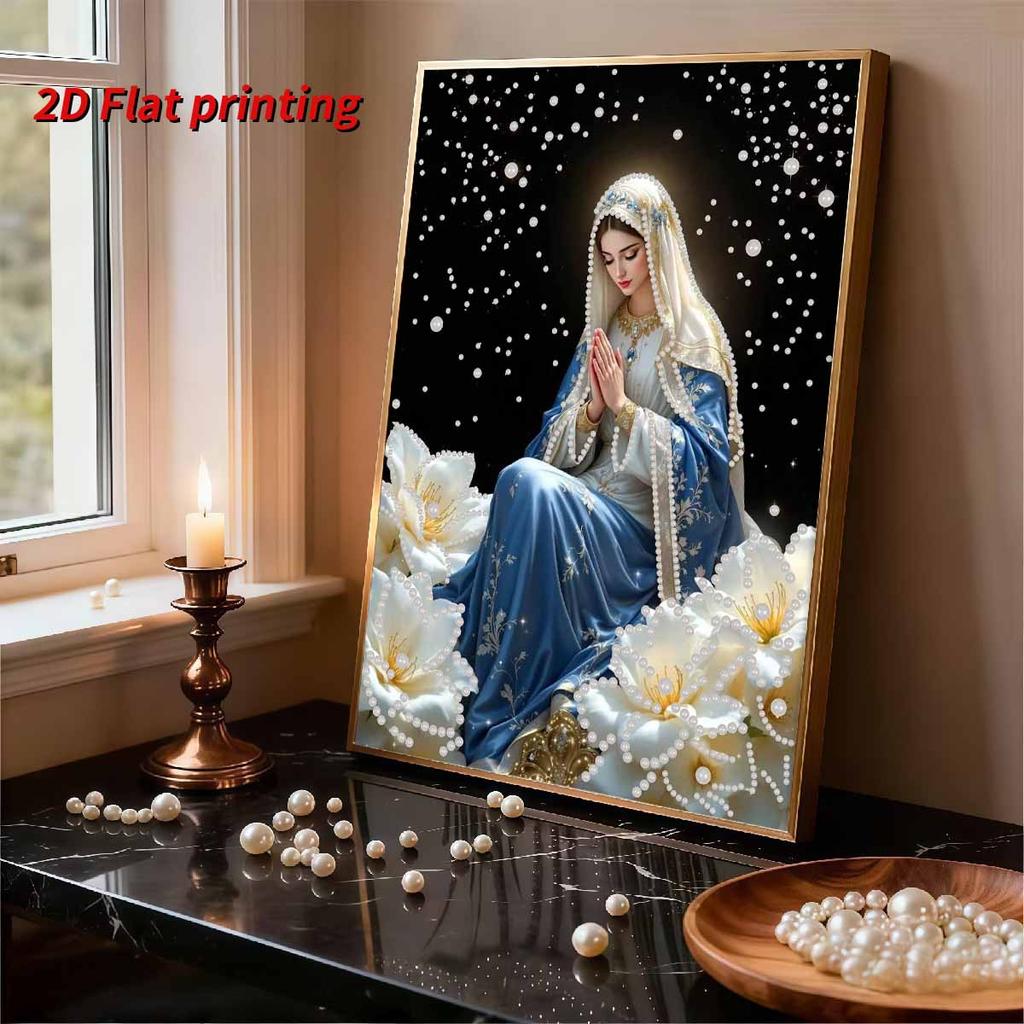 Pearl Painting Kit Virgin Mary Theme Frameless Handicraft DIY Bedroom Decoration Living Room Wall Art Room Decoration Art Craft Decoration