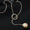 Geometric Shape Long Sweater Chain Luxury Silver Bead Necklace Brushed Round Ball Necklace  Gift