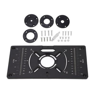Router Plate Aluminum Alloy Router Table Insert Plate Trimming Machine Flip Board Black