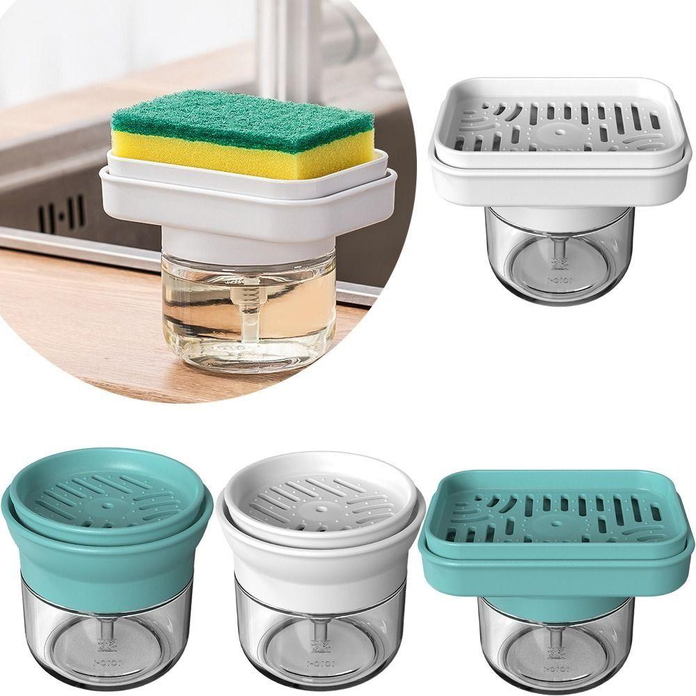 280ML Scrubbing Liquid Detergent Dispenser Pump Design Press Type Soap Box Kitchen Tool