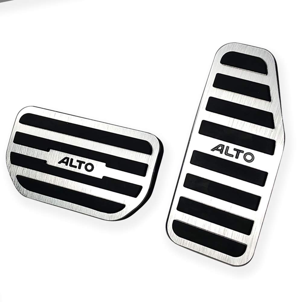 LEXLEYS Aluminum Pedal Accelerator and Brake Covers for Suzuki Alto Turbo and Alto Lapin No Tools Rubber Custom Parts Alto, RS, MH36S, HE33S.