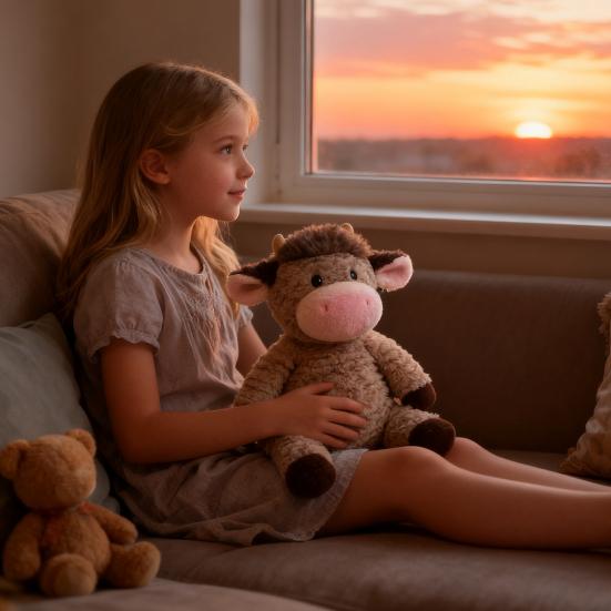 Highland Cow Plush Toy Weighted Stuffed Animal Soft Huggable Pillow for Stress Relief Comfort Cute Gift for Animal Lovers