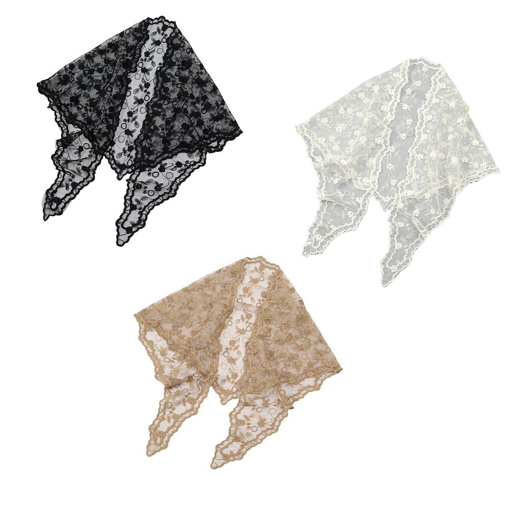 Summer Lace Hairband for Women Triangle Hairscarf Hair Kerchief Headband Bandanas Female Hairpiece Elegant Neck Shawl