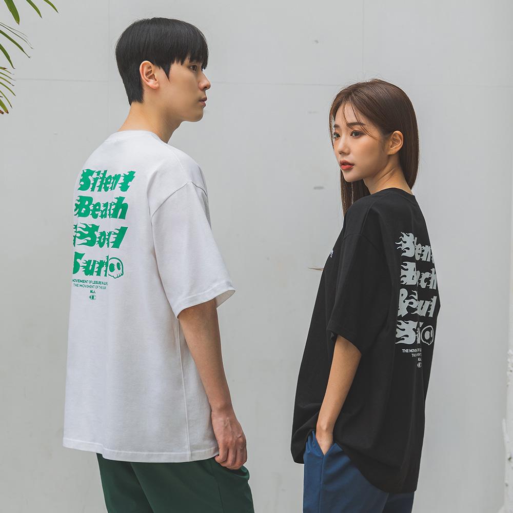 ALVINCLO Silent Beach Oversized Short Sleeve Tee Ast4991 (2 Colors)