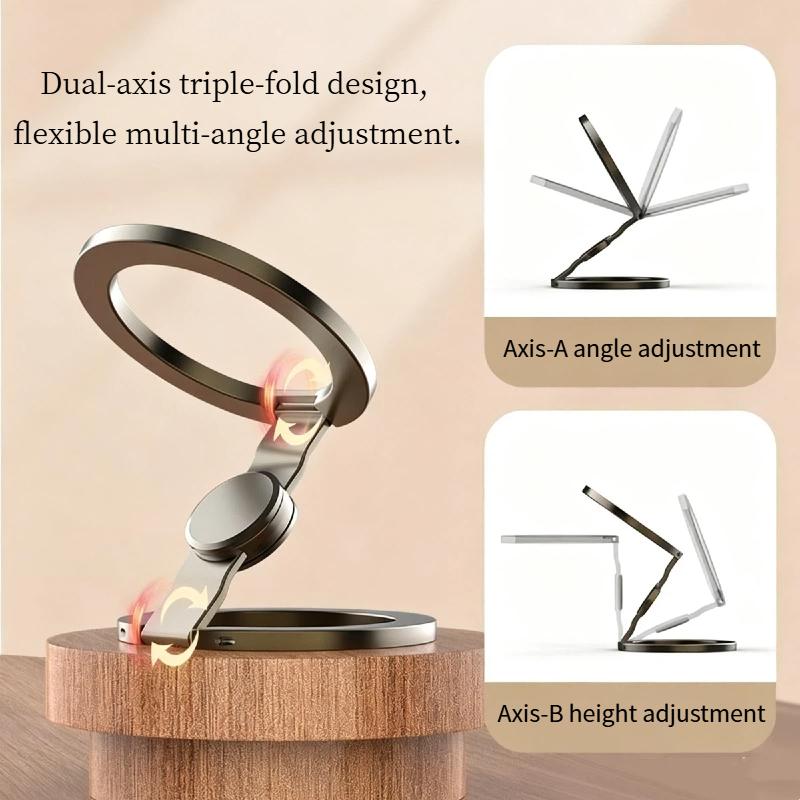 1Pcs 360° Rotating Stand Foldable Double-Sided Phone Holder With Strong Magnet Finger Grip For Phone 17/16/15/14/13