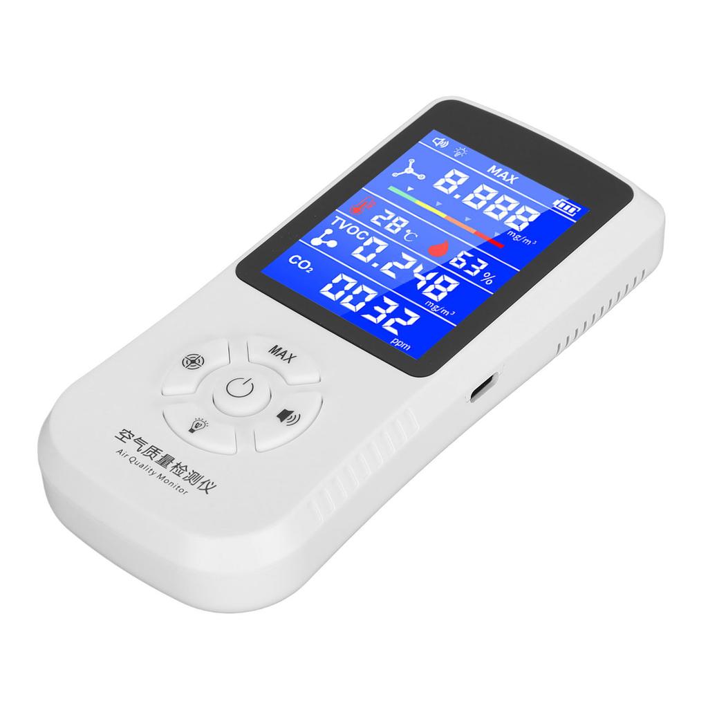 Air Quality Monitor High Accuracy Color Screen HCHO CO2 Gas Monitor Alarm Detector
