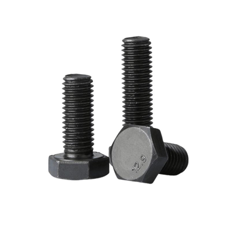 High-Strength Full/Half Thread Hex Head Screws - Black Oxidized Finish