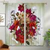 Colorful Pattern Floral Pattern Skull Style 3D Pattern Printing Window Curtains, Halloween Theme, Festival, Gathering Decorative Piece, Ideal For