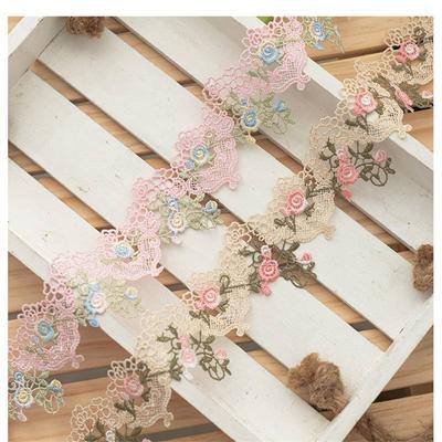 Traje vestido guarnição fita vestido decoração artesanal diy tecido renda costura artesanato solúvel bordado
