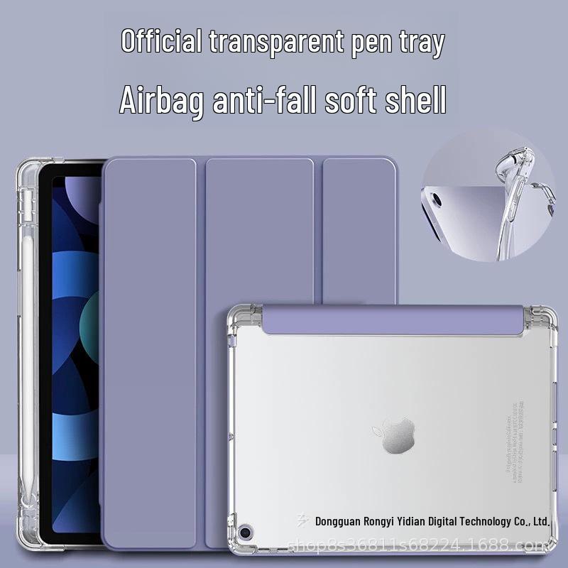 Protective Cover with Pen Slot for iPad 10.2" & 10.9", Airbag Anti-Fall, Pro 11" Transparent Case