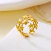 Vintage Gold Color Starfish Shell Rings for Women Stainless Steel Ocean Series Flower Stars Whale Adjustable Finger Ring Jewelry