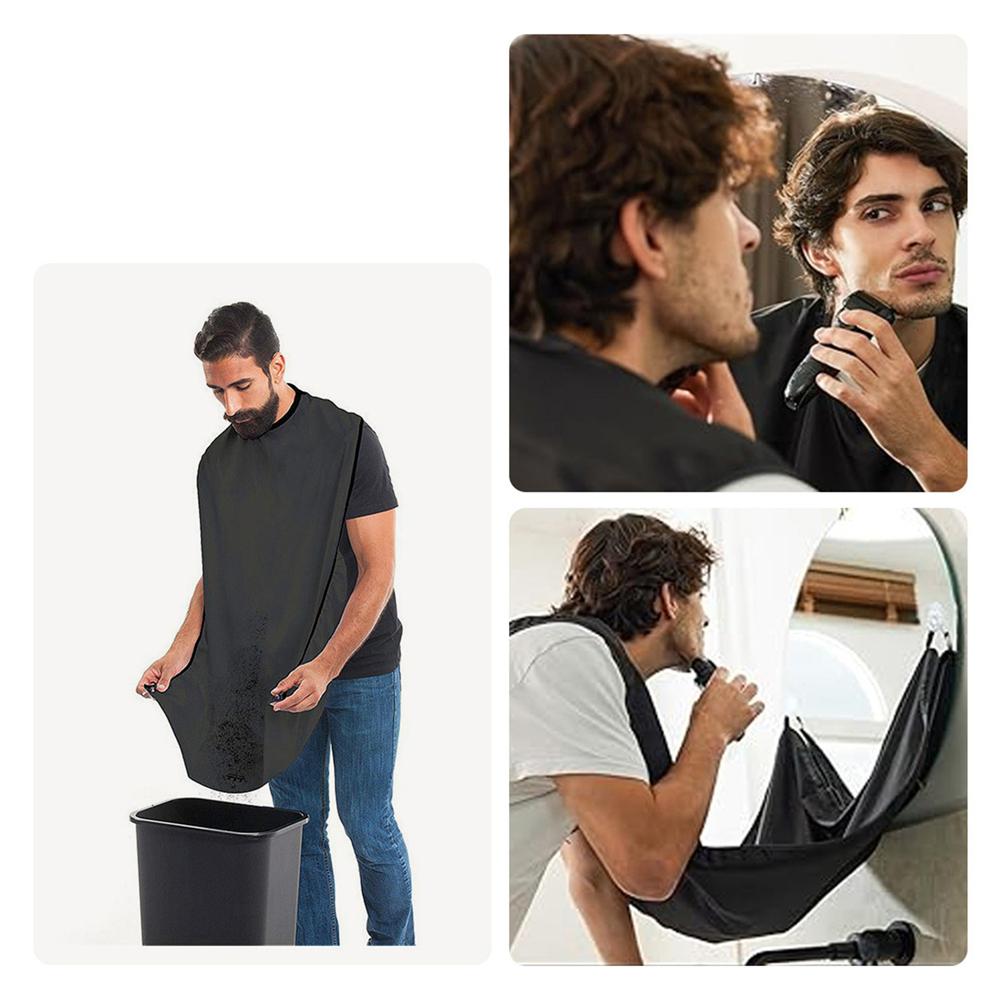 1 Stück Anti-Tropf Bartlätzchen, Rasierlätzchen, Bartschürze, Antihaft Bartumhang, Bartschneidelätzchen mit starkem Saugnapf