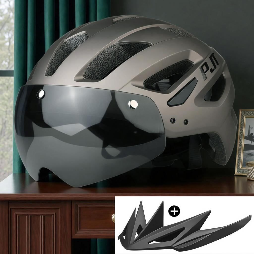 Pjt New Cycling Helmet Light Road Mtb Mountain Bike Bicycle Goggles / Sun Visor Helmet L For Men Women Sun Visor Bicycle Helmet