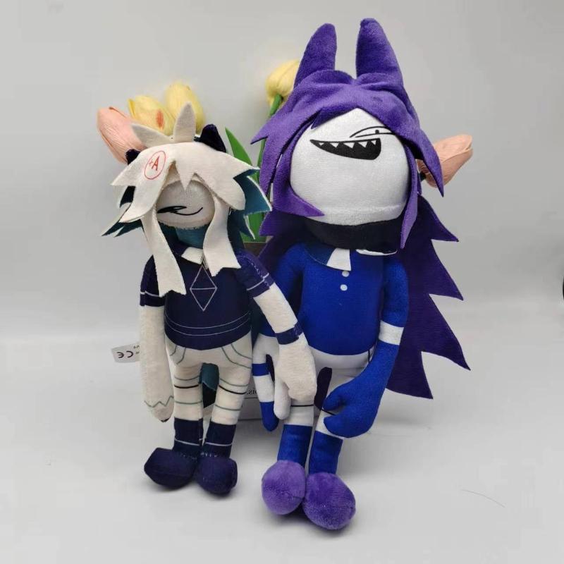 Fundamental Paper Education FPE Peluche Lupo Viola Capelli Bianchi Studente A+ Morbido Peluche Personaggio di Gioco Regalo Per Fan Decorazione da Collezione Regalo
