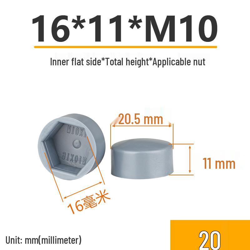 Hex Nut Protective Dust Cap for Flat Head Screws
