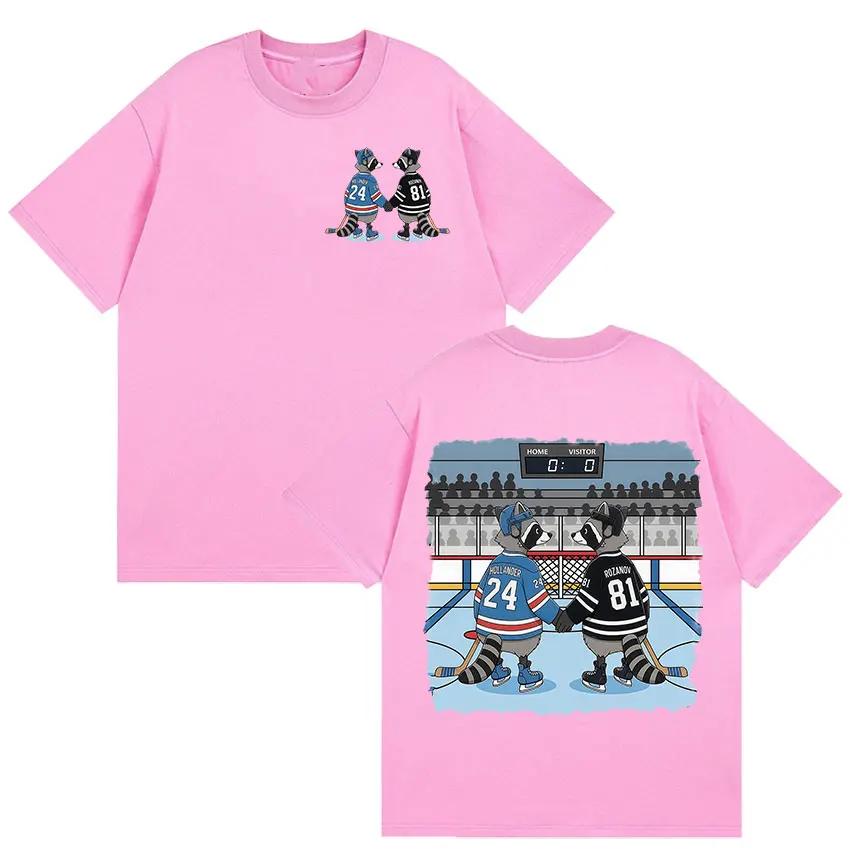 Couple Raccoon Heated Rivalry Fans Gift T Shirts Hollander 24 Ilya Rozanov 81 Graphic Tshirt Men Women Oversized Cotton Tshirt