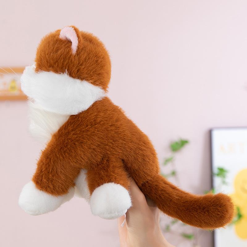 Nowy norek europejski siedzący kot pluszowa zabawka dzieci będą nazywać lalki ozdoby straganu na jarmarku świątynnym domowe słodkie zwierzątka