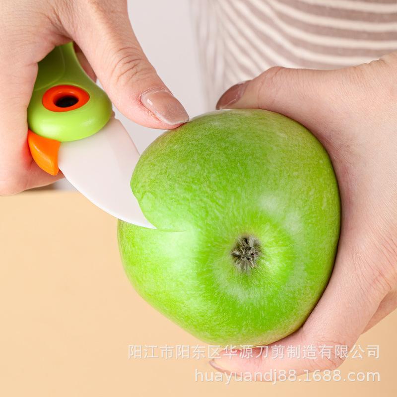 Compact Ceramic Folding Fruit Knife & Peeler - Ideal for Students and Small Tasks