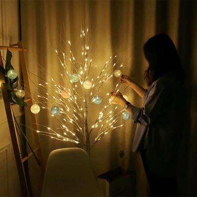 LED Jule Simulation Hvid Birk Dekorationslys Landskabslys Soveværelse Dekorativt Stemningslys