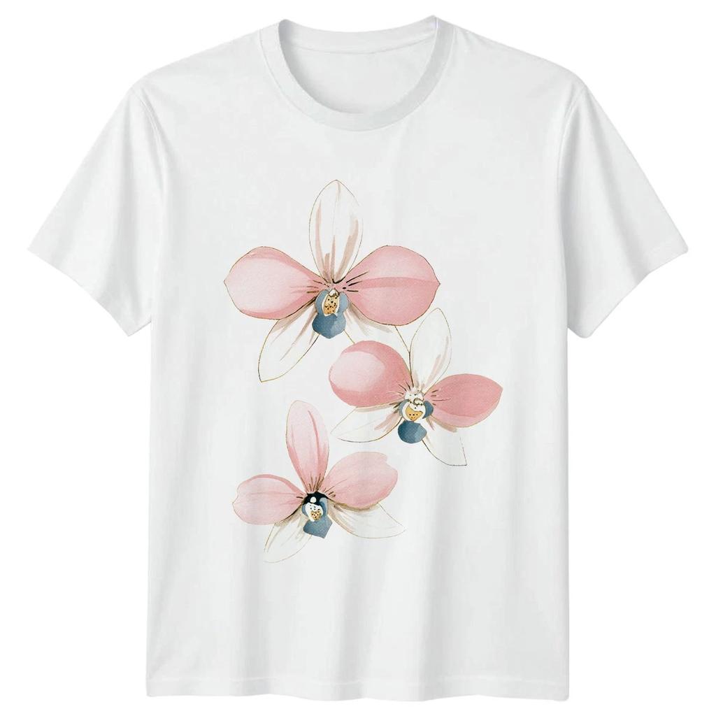 Pink Orchid Flowers Floral Nature Men Womens T Shirt Graphic Tee