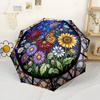 Stained Glass Garden Automatic Folding Umbrella Lightweight Retractable Compact Umbrella For Outdoor Adventures And Travelt105