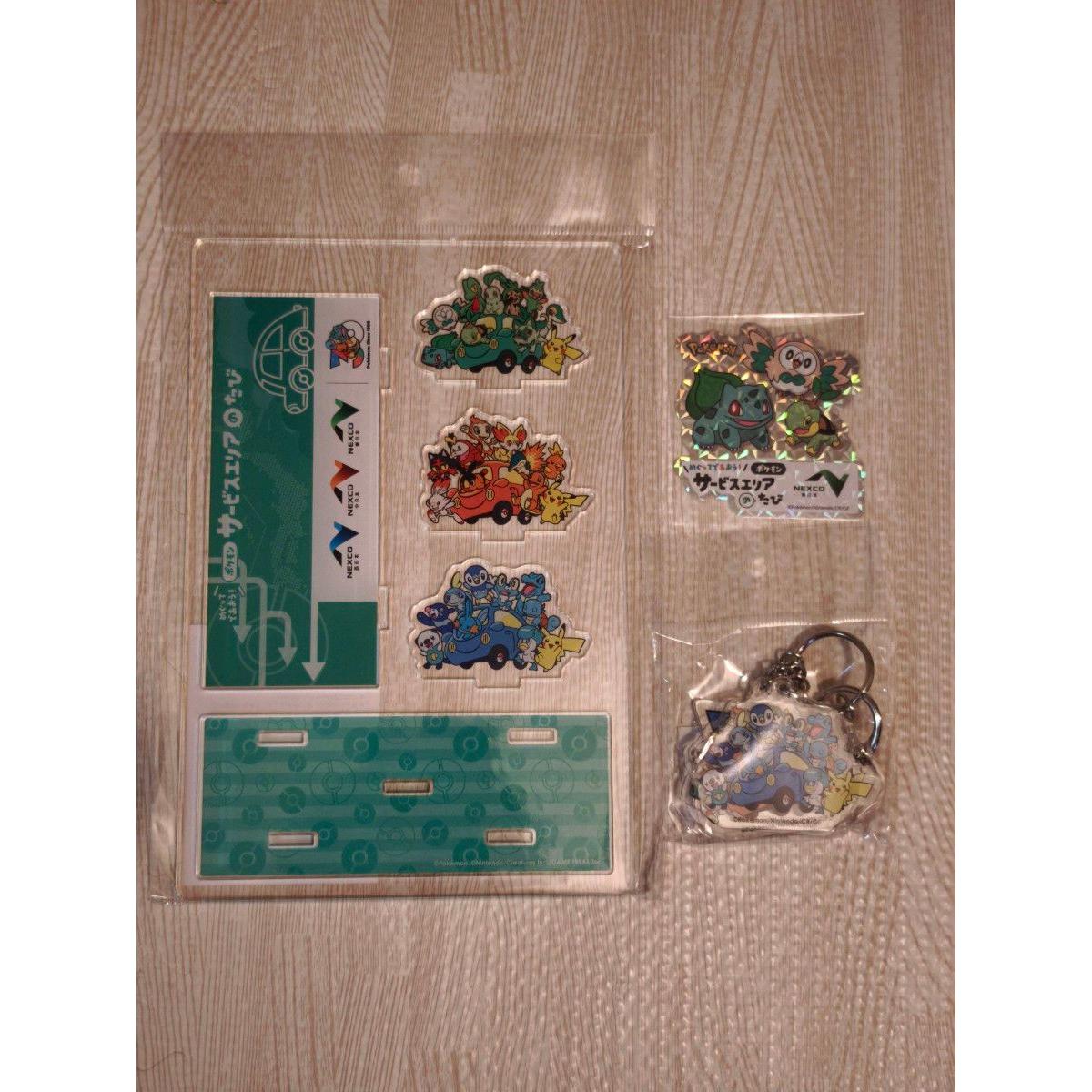 Used Acrylic stand, acrylic key chain, sticker set Let s go around! Pokmon service area