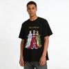 Christmas Themed Anime Goddess Cat Print Top Festive Autumn Winter Loose Versatile Base Shirt Pure cotton T-shirt