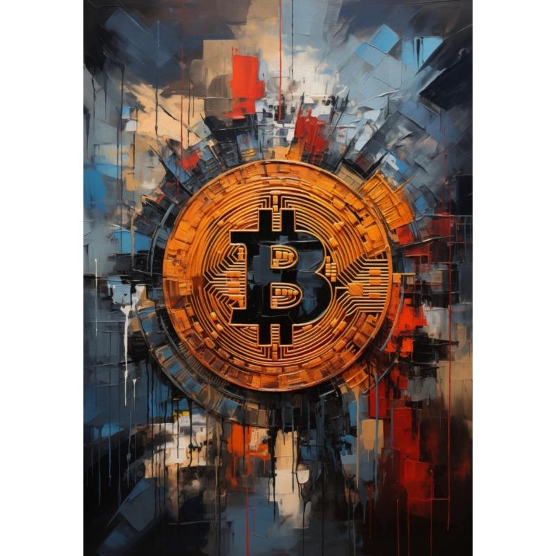 

Modern Abstract Neon Bitcoin Graffiti Artwork Posters Prints Canvas Painting Wall Art Picture Living Room Home Decor 21cm×30cm NoFrame