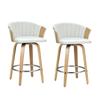 Benches Bar Stools Artiss Set Of 2 Bar Stools Kitchen Wooden Chair Swivel Chairs Leather White