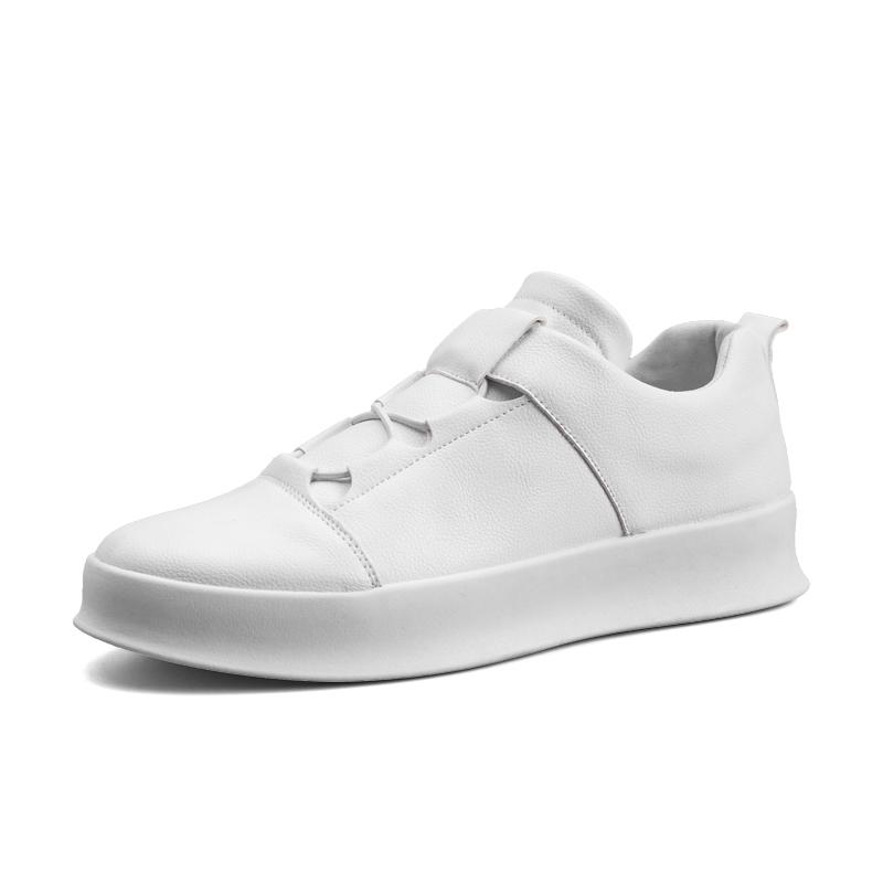 

Fashi Men s Skateboar Shoes Soft Leather 4 Seass Tenis Sport Running Trainers Flat Walking Casual Sneakers for Male Students 38 белый