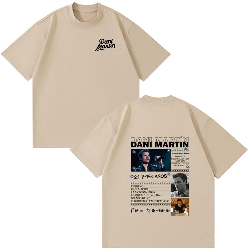 Dani Martin Tour de Álbum Merch Camisetas Unisex Ropa de Mujer Moda Vintage Camisetas de Manga Corta Algodón Casual Holgadas Ropa Urbana