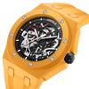 Hollow Automatic Skeleton Watches for Men Sport Visible Mechanical Movement Luminous Watch Waterproof Silicone Strap