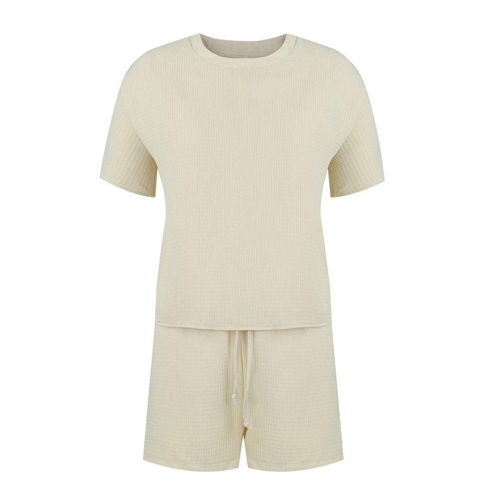 Modisches, einfarbiges, sportliches Zweiteiler-Set mit Schnürung für Damen