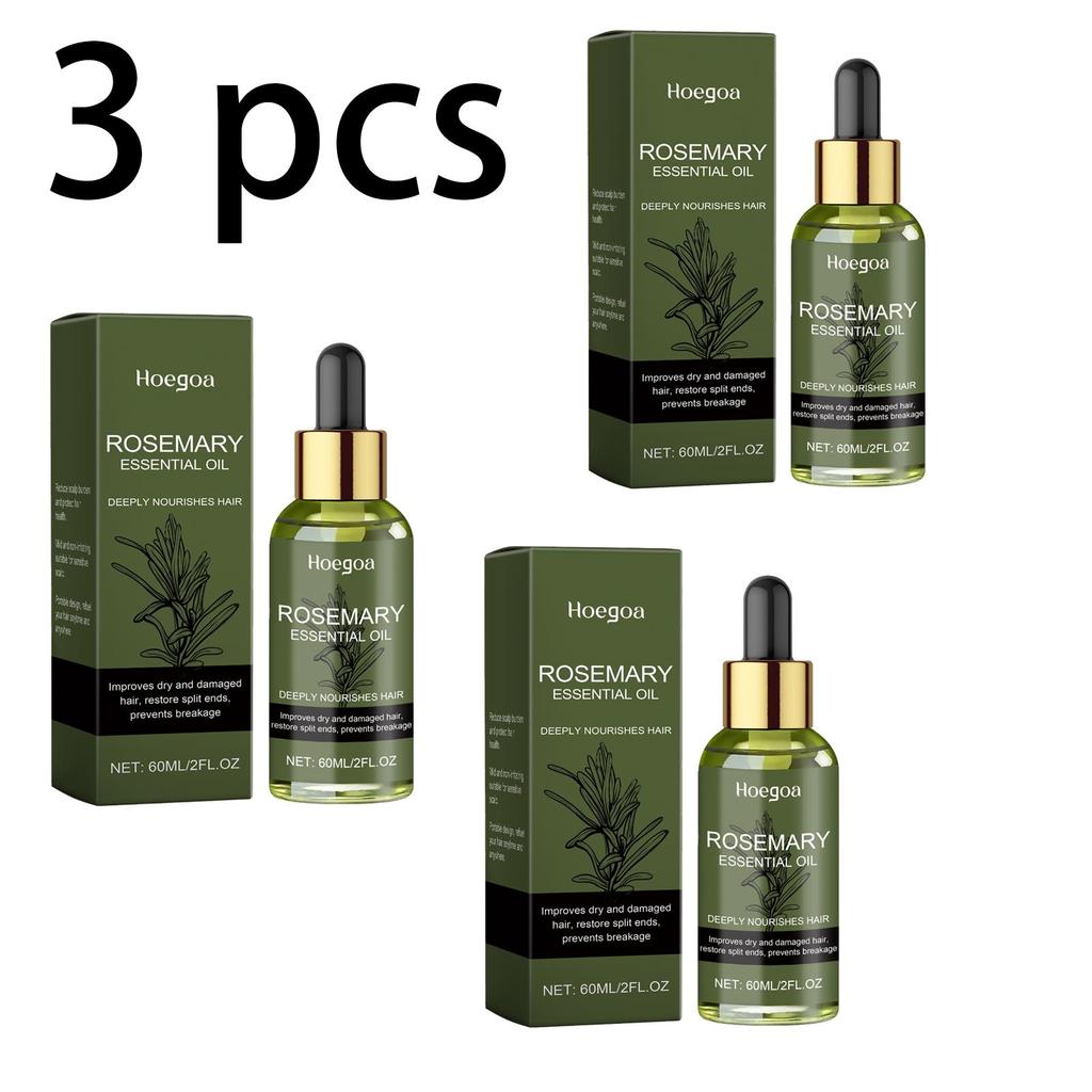 Hoegoa Rosemary Hair Care Essential Oil, moisturizing and hydrating, repairing and smoothing hair, regulating scalp oil, suitable for hair, 60ml
