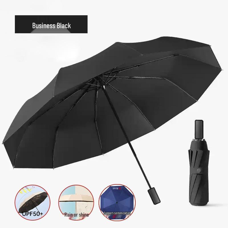 "Large Fully Automatic Folding Umbrella for Sun and Rain, High-Grade Men's Dual-Use Parasol"